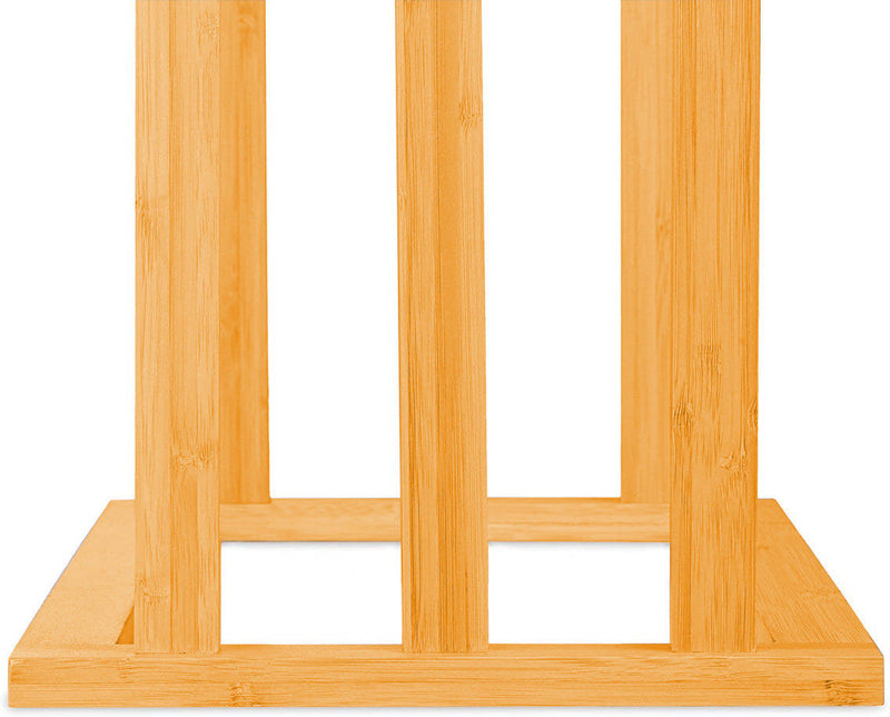3-Tier Bamboo Towel Rack Freestanding Bar Metal Holder