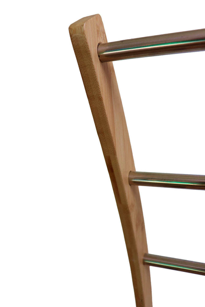 3-Tier Bamboo Freestanding Towel Rack with Shelf Upgraded in Natural - size and scale view