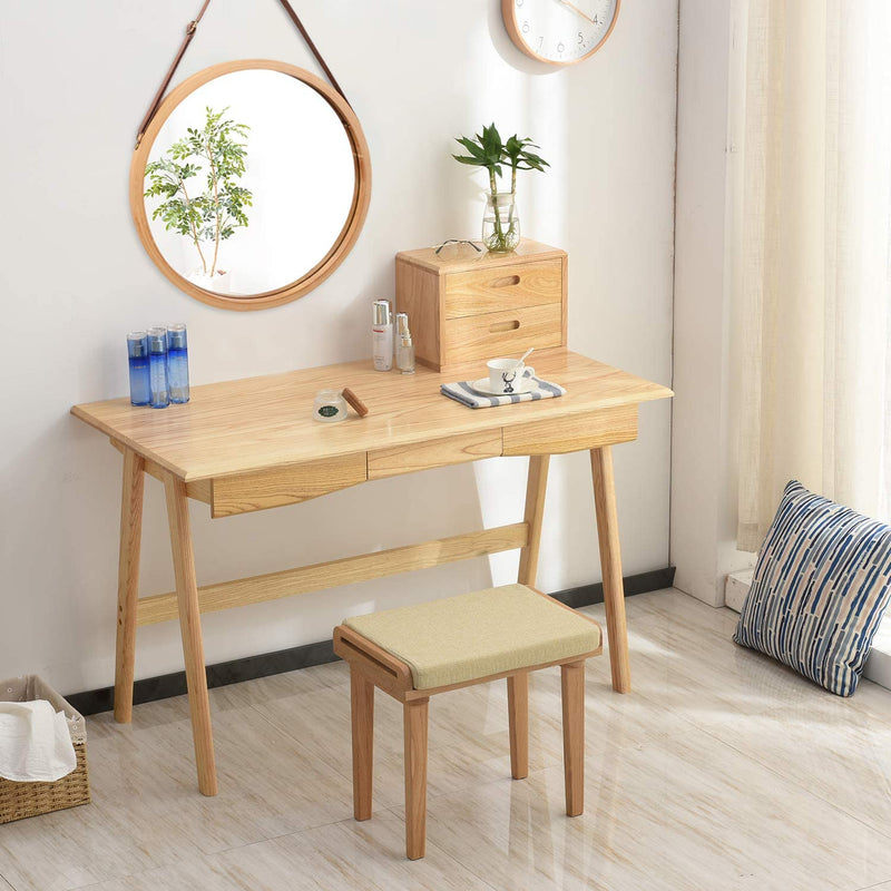 Round Hanging Wall Mirror, Bamboo Frame, 38cm in Natural - detail view