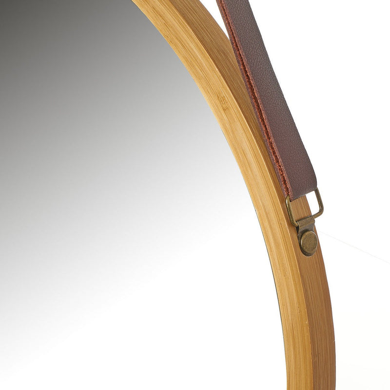Round Hanging Wall Mirror, Bamboo Frame, 38cm in Natural - additional product view