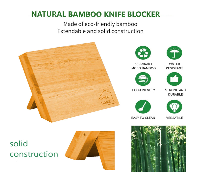 Bamboo Magnetic Knife Block for Kitchen Storage