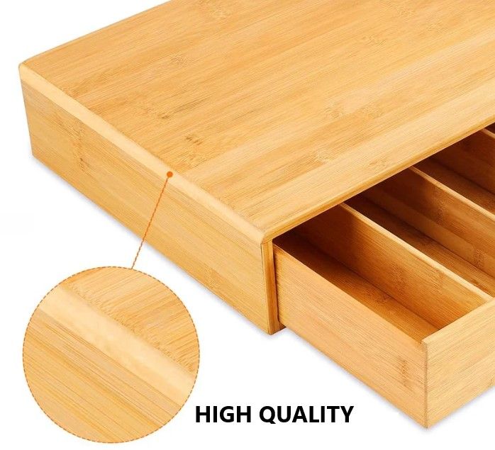 Bamboo Coffee Pod Holder Sliding Drawer Organizer
