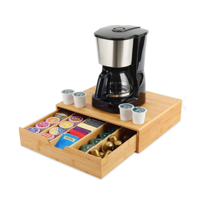 Bamboo K-Cup Coffee Pod Holder Storage Organizer for Kitchen in Natural - main product image