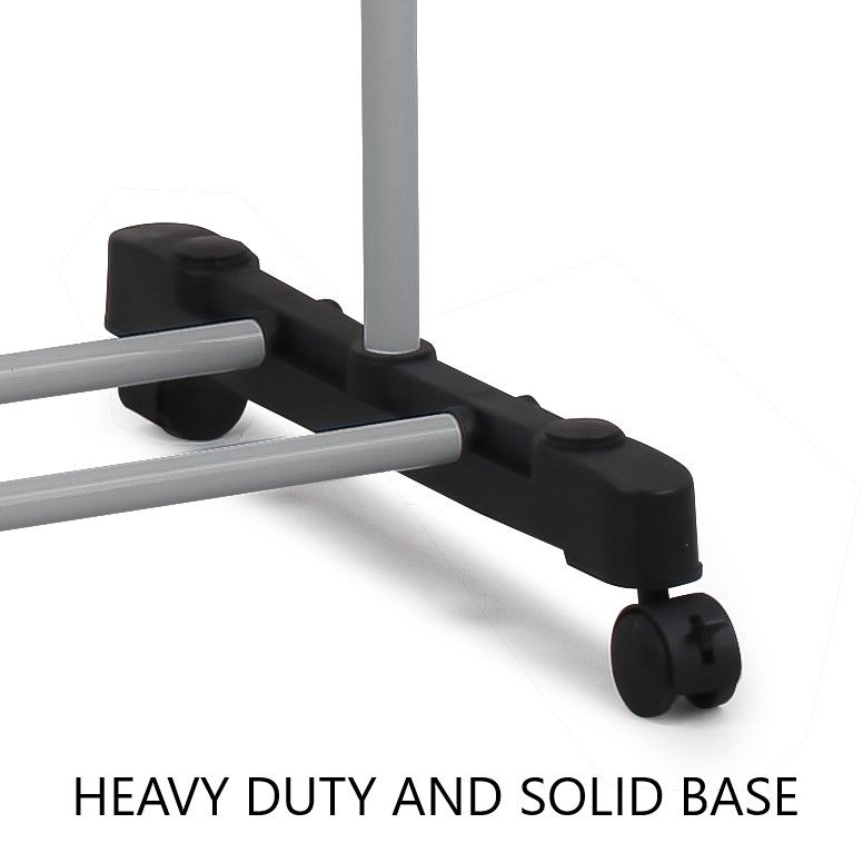 3-Tier Clothes Drying Rack, Rolling Folding, Sturdy & Portable in Grey - size and scale view