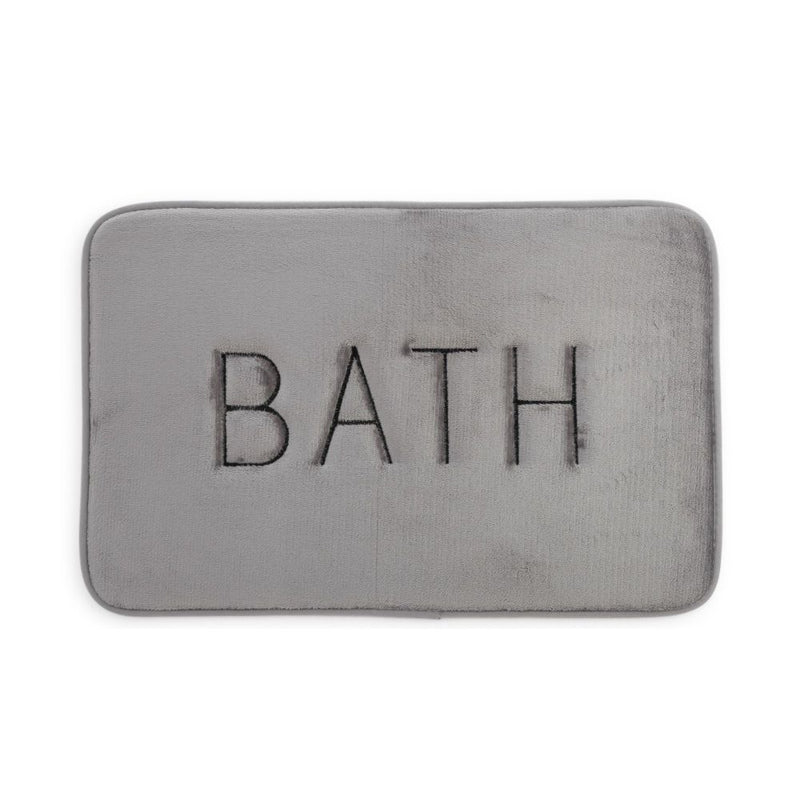 Memory Foam Bath Mat Soft Absorbent Rug - Grey - 60x40cm