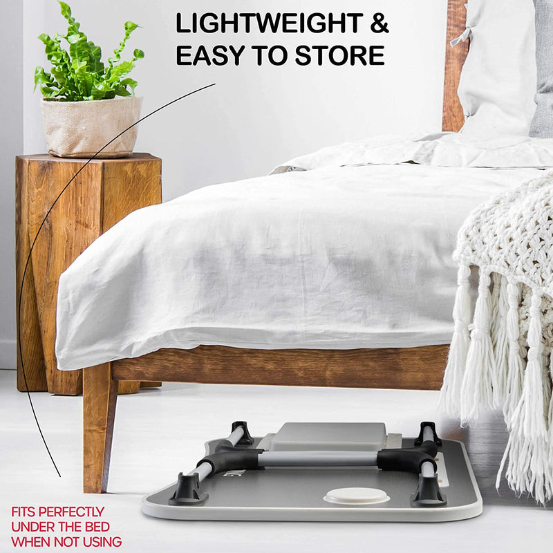 Laptop Bed Desk with Storage and Foldable Legs - Black - additional product view