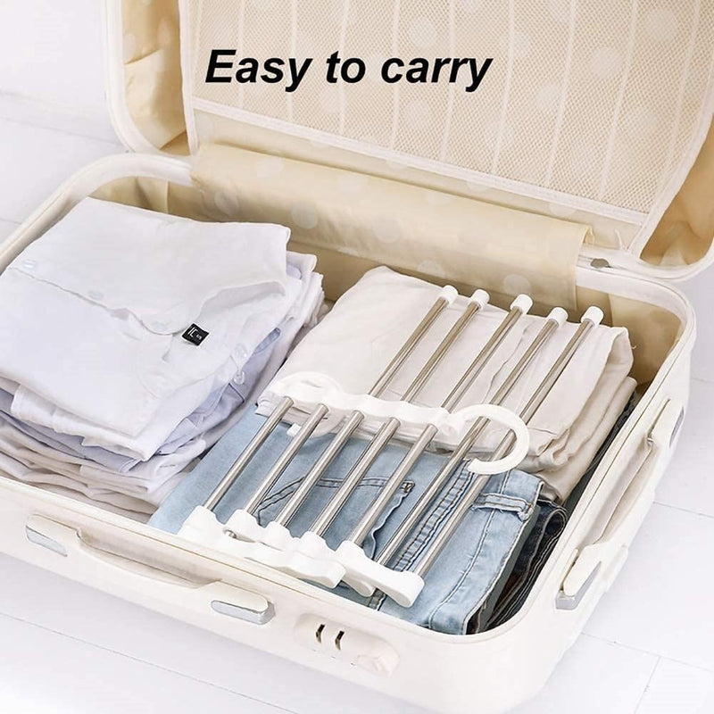 5 in 1 Pants Hangers, Pack of 2, Space Saving, Grey - additional product view