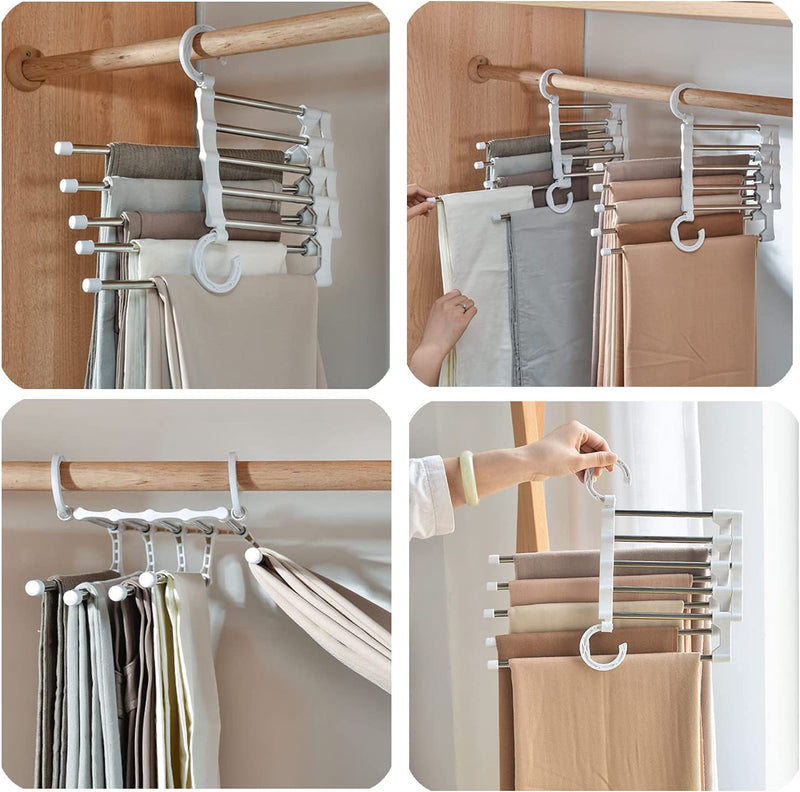 5 in 1 Adjustable Pants Hangers - Pack of 2
