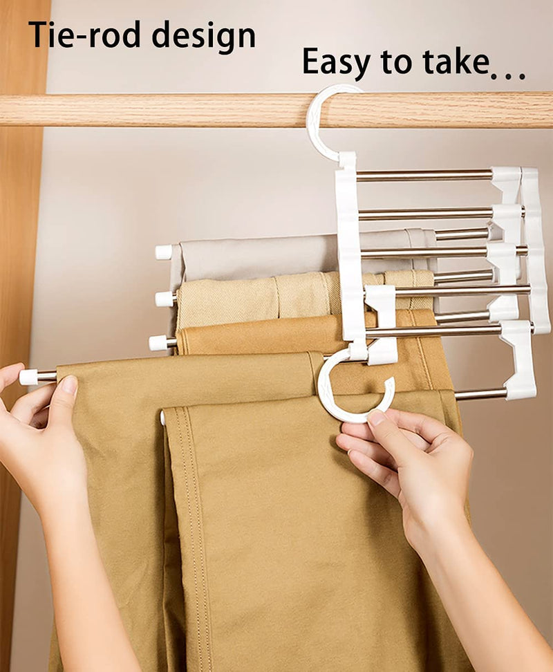 5 in 1 Adjustable Pants Hangers - Pack of 6
