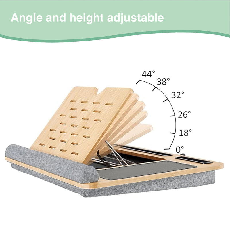 Bamboo Laptop Lap Desk with Cushion, Portable & Adjustable, Grey - additional product view
