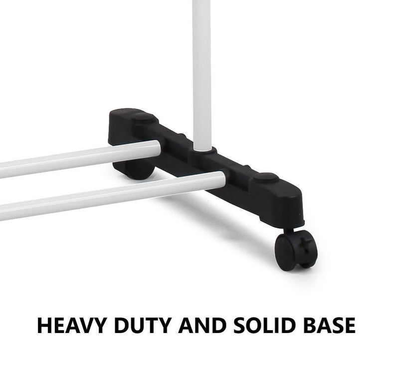 3-Tier Clothes Drying Rack, Rolling Folding, Stainless Steel Tubes in Grey - size and scale view