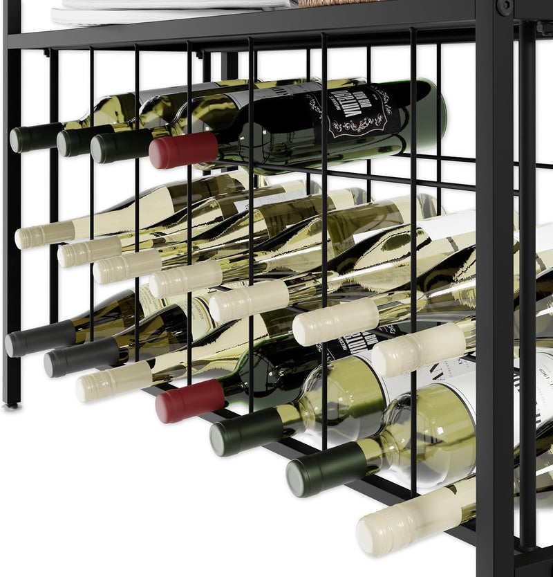 Wine Rack for 20 Bottles with Wood Countertop