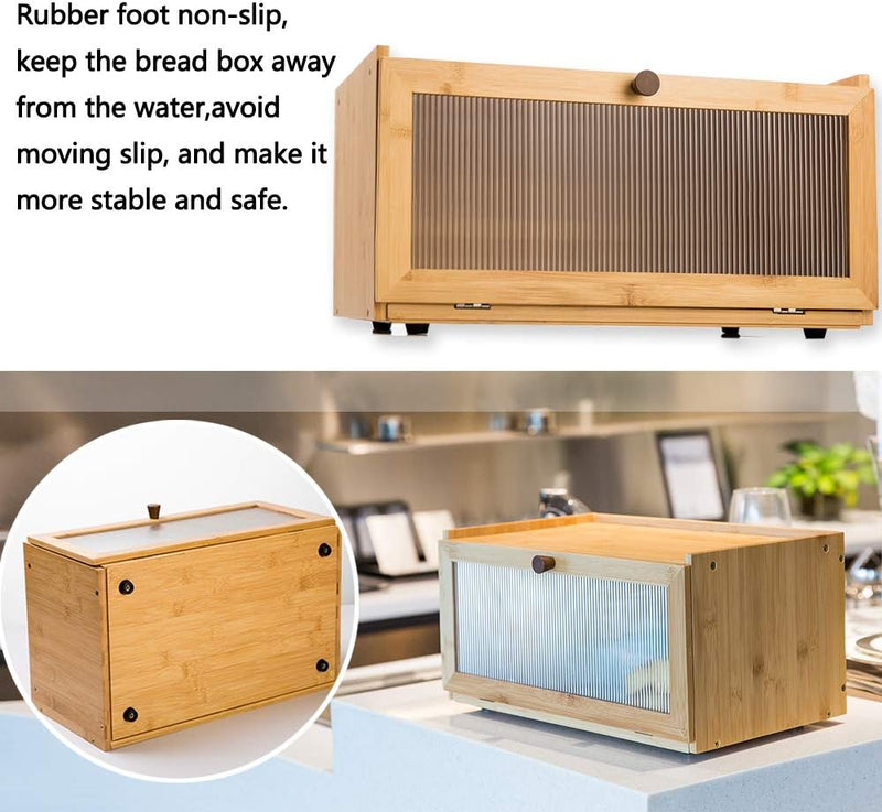 Bamboo Bread Box for Kitchen Countertop Storage, Natural - additional product view