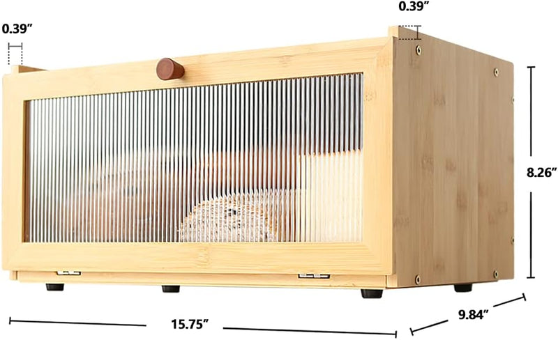 Bamboo Bread Box for Kitchen Countertop Storage