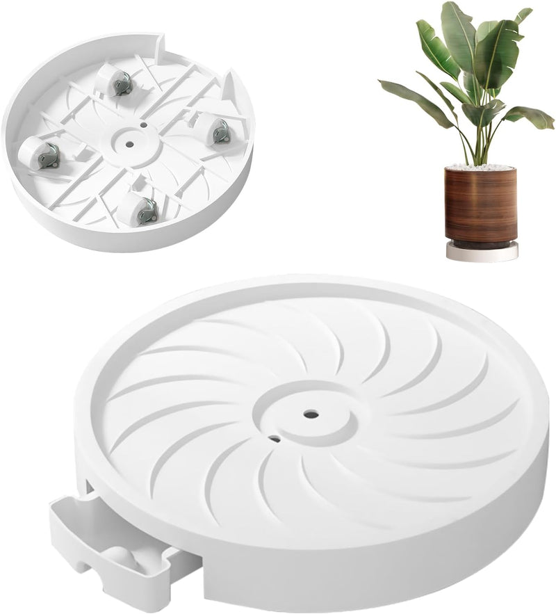 Rolling Plant Stand with 360° Wheels for Indoor Pots (26 cm), White - main product image