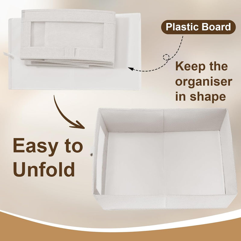 6 Pack Fabric Storage Bins with Clear Window for Organising, Grey - additional product view