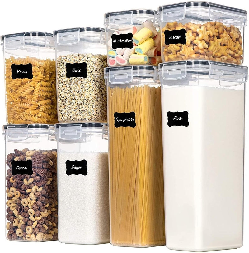 8 Piece Airtight Food Storage Containers Set with Lids, Natural - main product image