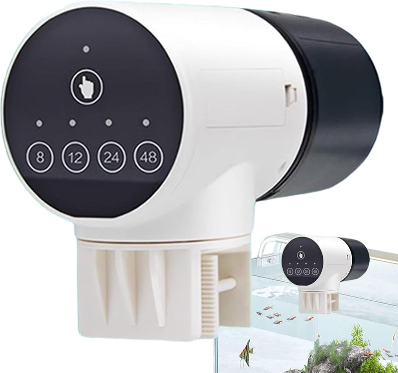 Automatic Fish Feeder with Timer and Moistureproof Design, White - main product image