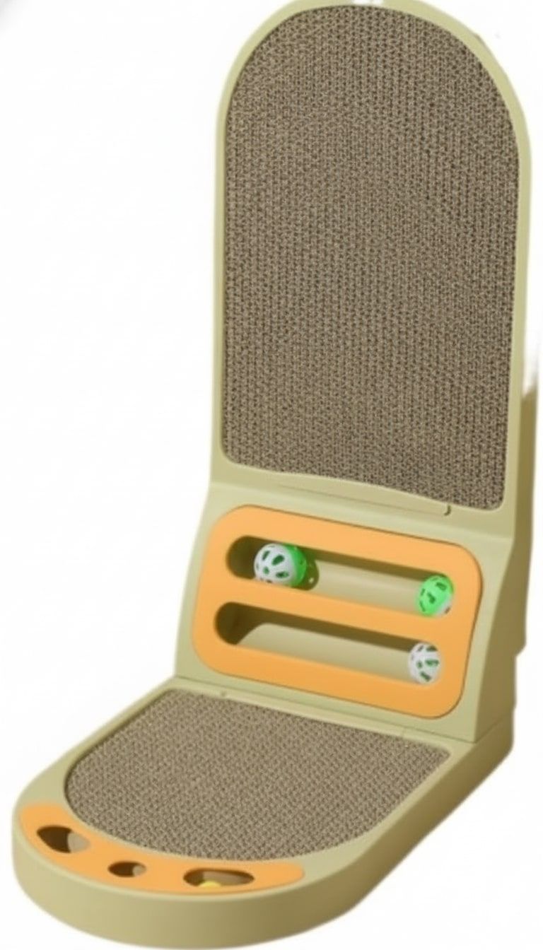 Vertical Cat Scratching Board with Built-In Ball Toy
