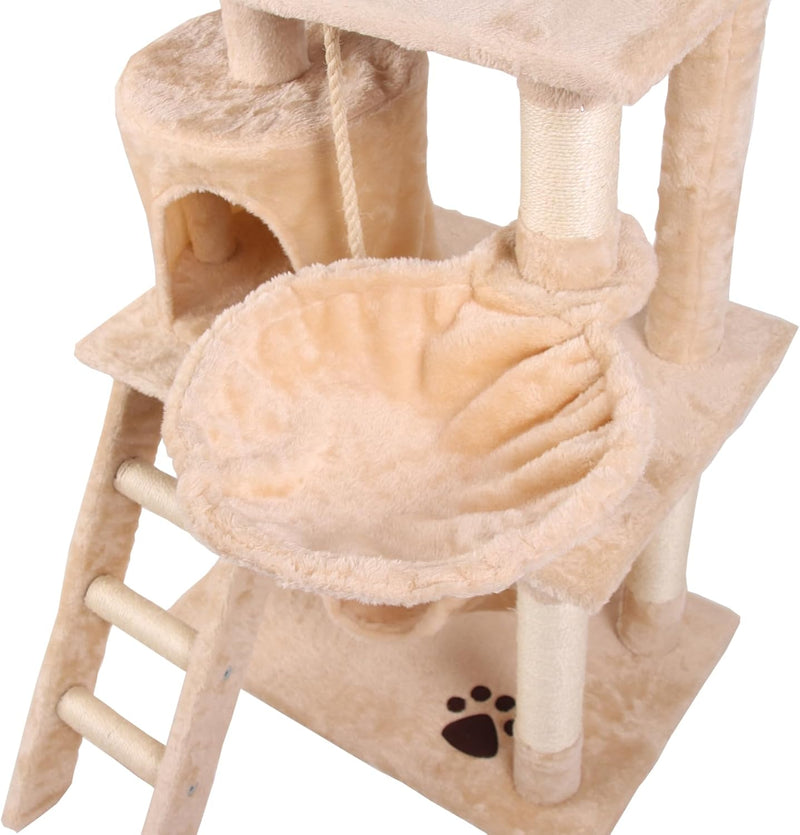 141cm Cat Tree Tower for Indoor Cats with Hammock and Condo