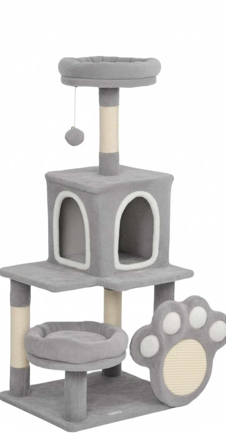 Large Cat Tree Tower with Plush Perch for Indoor Cats
