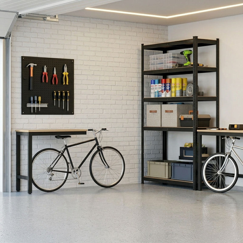 5 Tier Heavy Duty Steel Shelving Unit, Black, 180cm - additional product view