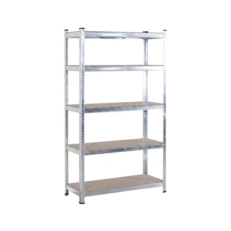 5-Tier Heavy Duty Steel Shelving Unit Silver 180cm