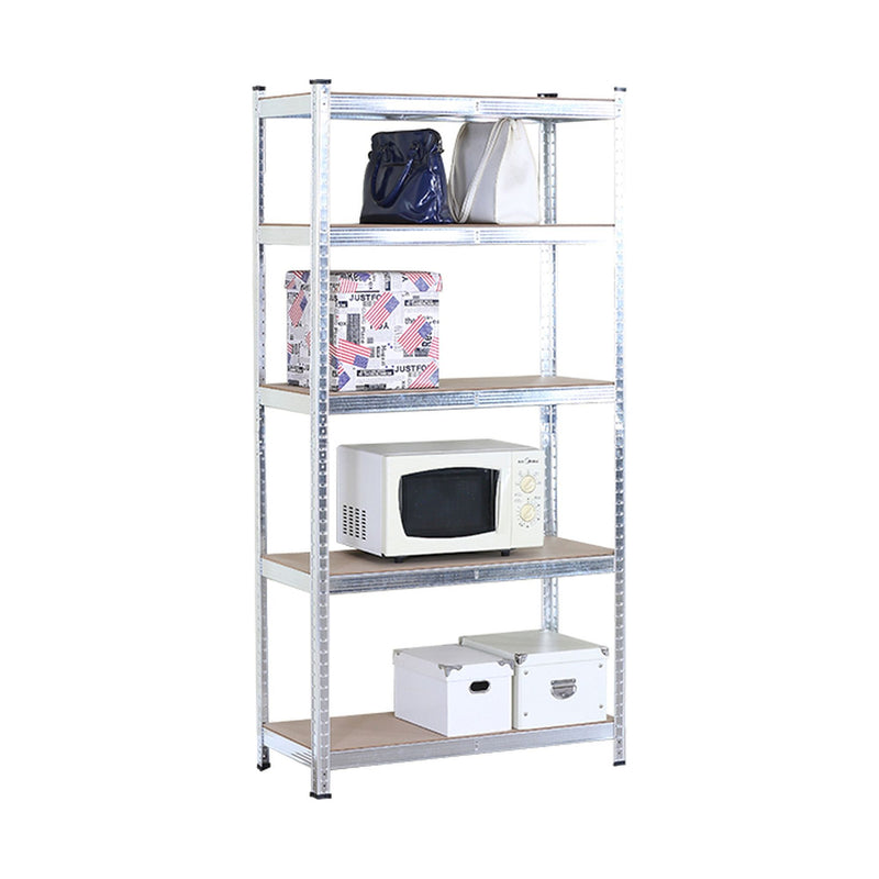 5 Tier Heavy Duty Steel Shelving Unit, Silver, 180cm - main product image