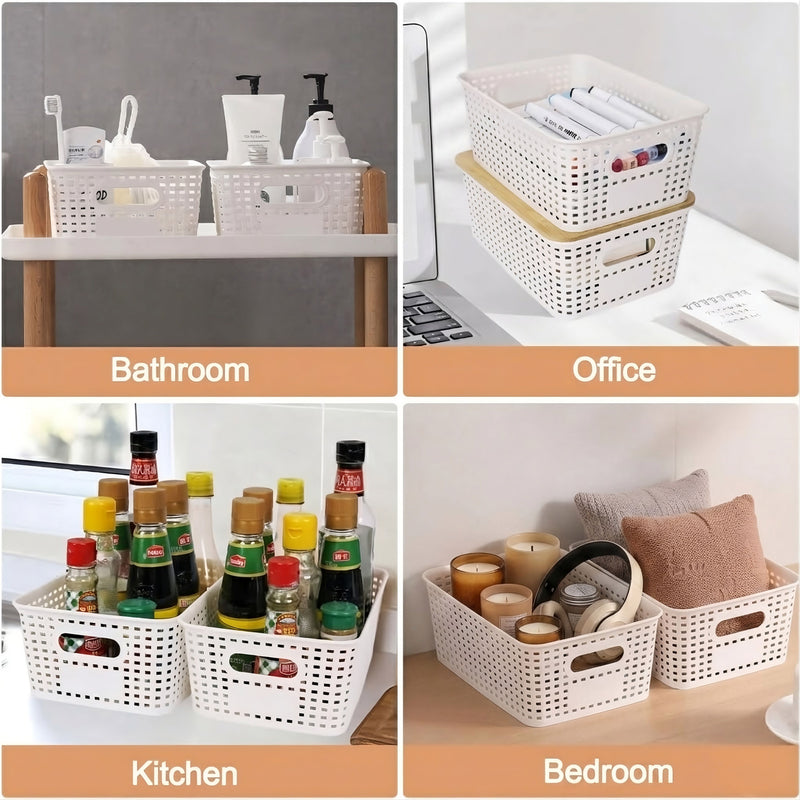 Storage Bins with Bamboo Lids - 6 Pack