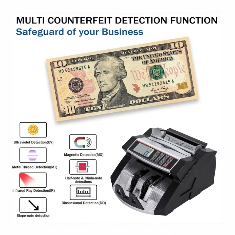 Money Counter Machine with Uv Detection for Aud Dollars