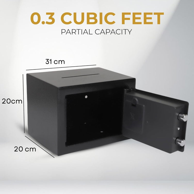 Electronic Safe Box with Deposit Slot for Valuables, Black - additional product view