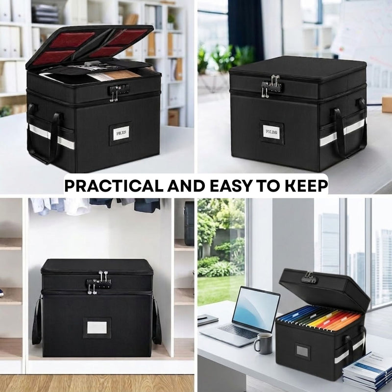 Fireproof Document Box with Lock for Office Storage