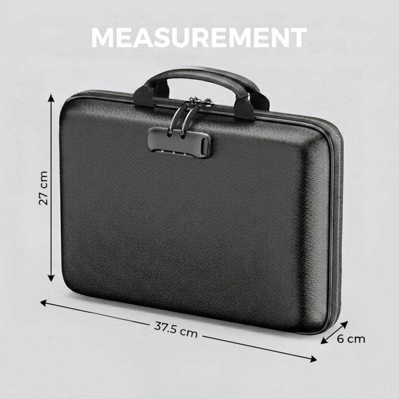 Fireproof Document Box with Lock for Safe Document Storage, Black - detail view