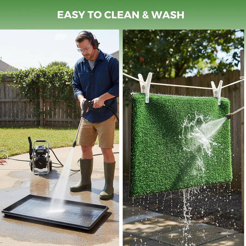 Dog Grass Pad with Tray 3-Layer for Indoor Outdoor Use, Green - additional product view