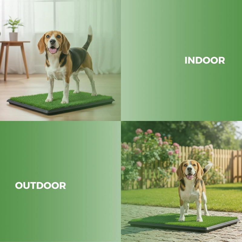 Dog Grass Pad with Tray 3-Layer for Indoor Outdoor Use