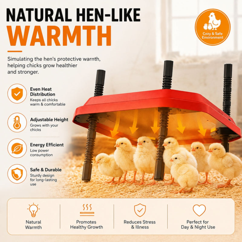 Chick Brooder Heating Plate, Adjustable Height, Red - additional product view