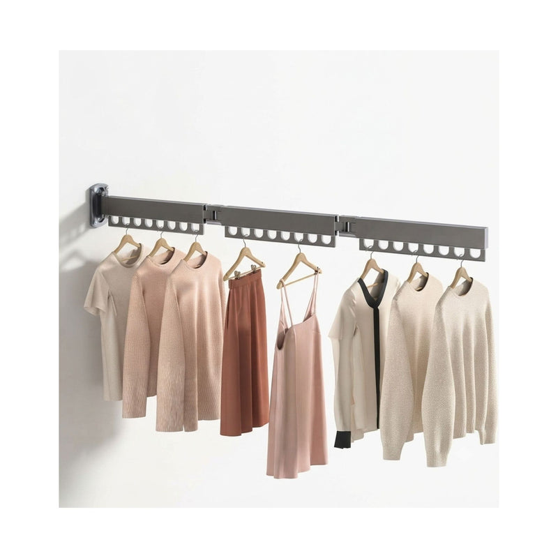3-Fold Wall Mounted Clothes Drying Rack - Black - main product image