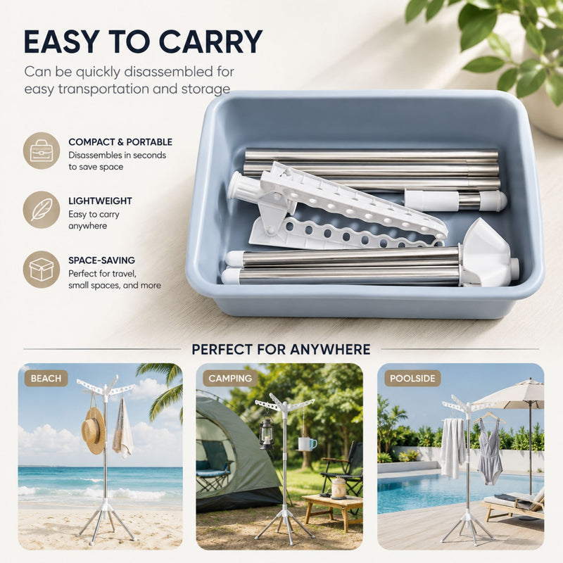 Folding Clothes Drying Rack with Rotatable Arms
