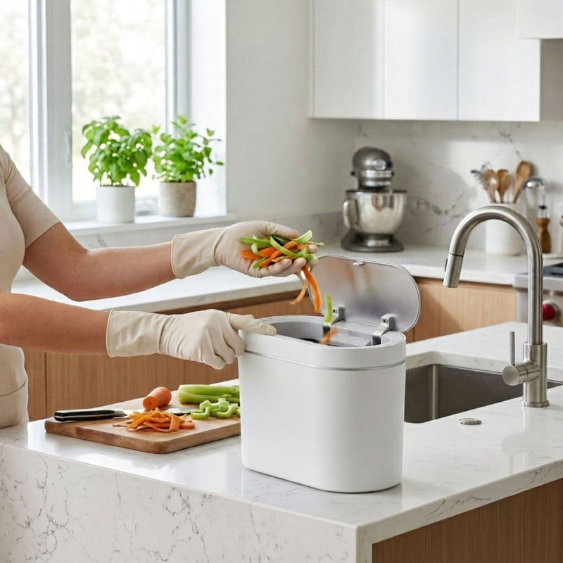 7L Motion Sensor Bin Slim Design for Bathrooms and Kitchens - White - additional product view