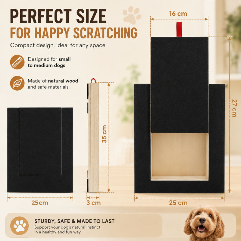 Dog Nail Scratch Board with Snack Box Sandpaper Puppy Nail, Natural - additional product view