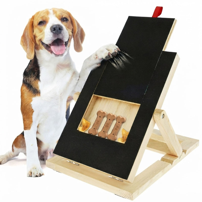 Dog Nail Scratch Board with Snack Box, Height Adjustable Puppy Nail, Natural - main product image