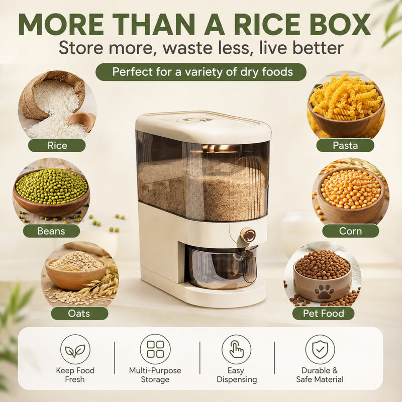 Rice Dispenser 5kg Press Button Storage Container