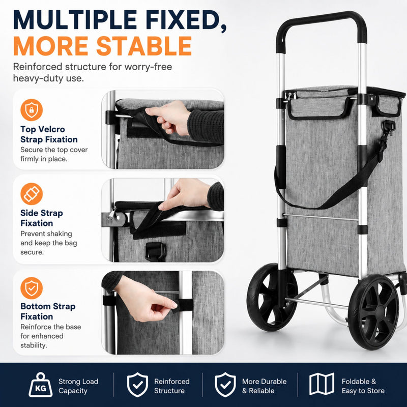 Foldable Shopping Trolley Lightweight Aluminium Cart