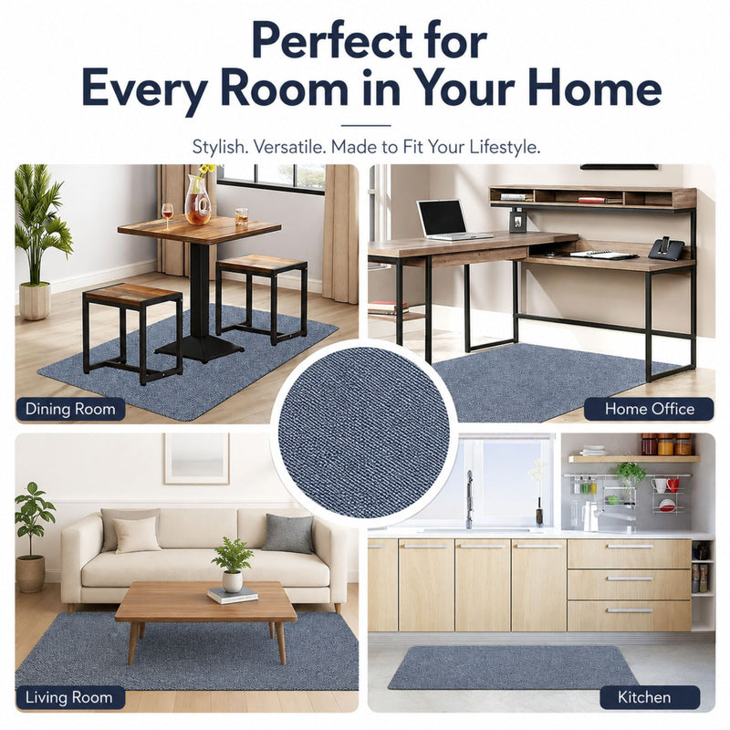 Office Chair Mat Hard Floor Protector 120x90 cm Anti - Slip Grey, Dark Grey - size and scale view