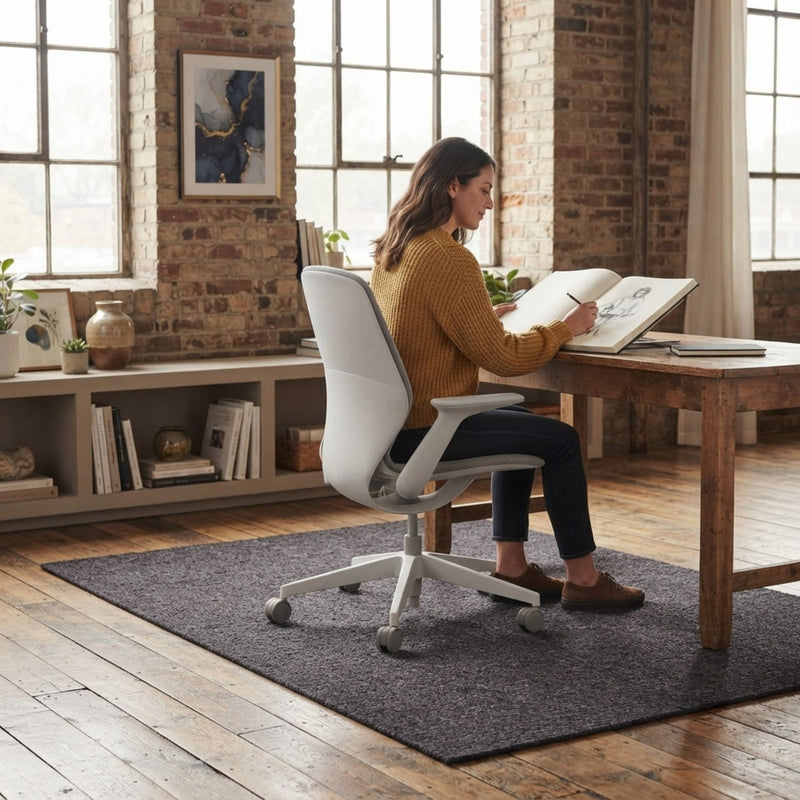 Office Chair Mat Hard Floor Protector 120x90 cm Anti - Slip Grey