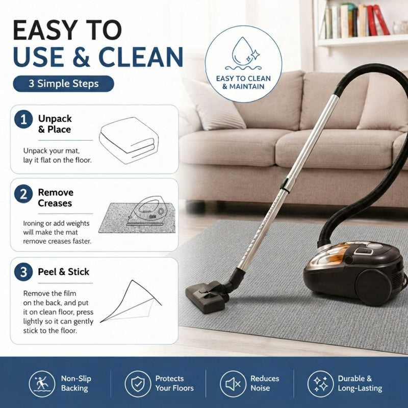 Office Chair Mat Hard Floor Protector 120x90 cm Anti - Slip White
