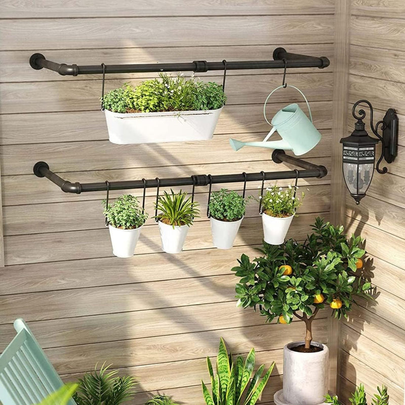 2-Pack Wall Mounted Industrial Pipe Clothes Rack