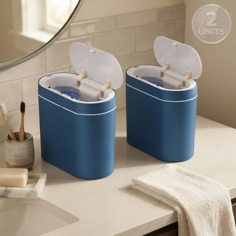 2-Pack Motion Sensor Trash Can, 7L capacity, Touchless Bin, Blue - additional product view