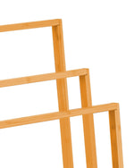3-Tier Bamboo Towel Rack, Freestanding Bar Holder for Bathroom in Natural - size and scale view