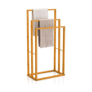 3-Tier Bamboo Towel Rack Freestanding Bar Holder